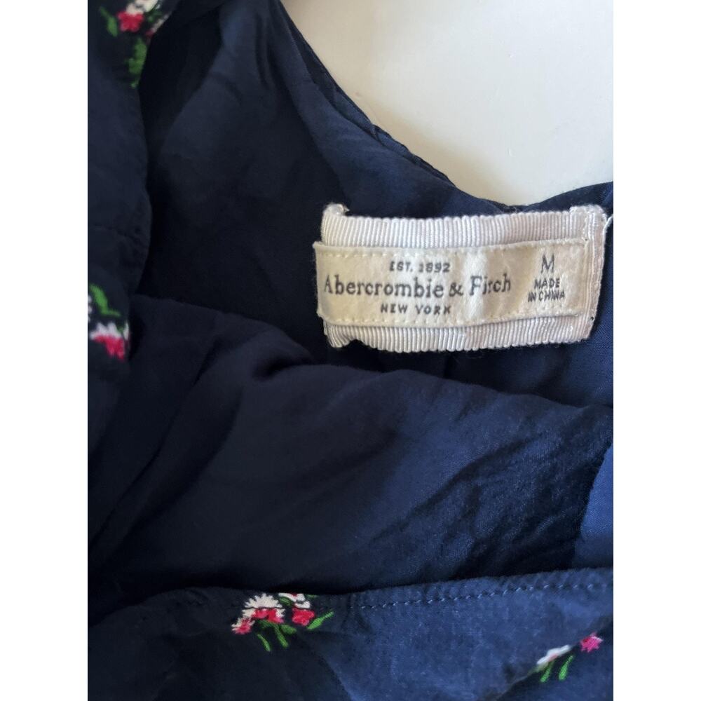 Abercrombie & Fitch Dress Womens M Blue Floral Maxi Sundress Lined Strappy - Picture 2 of 8